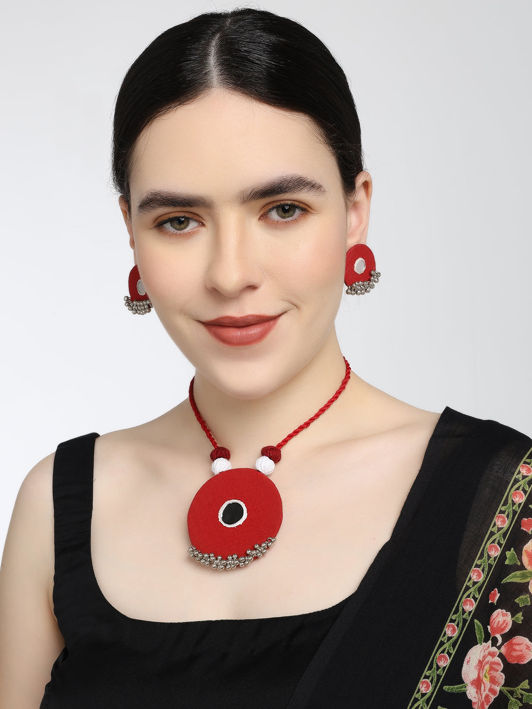 Cherry Bling: Mirror Glam Handmade Necklace & Earrings