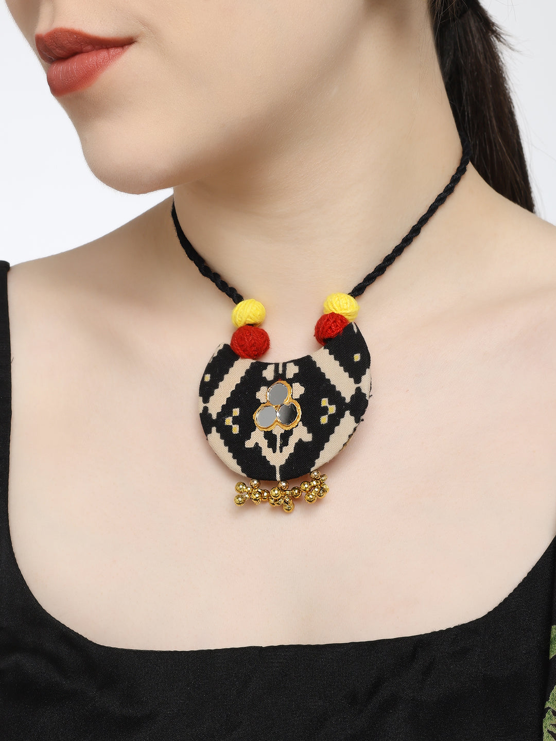 Ikat Elegance: Tribal Sync Handmade Necklace & Earrings