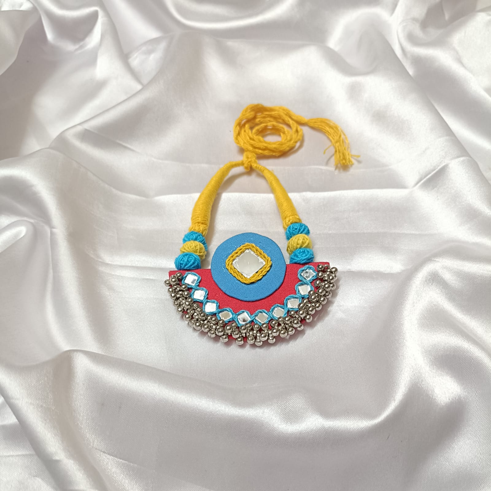 Mirror Bloom: Handmade Necklace & Earrings Set