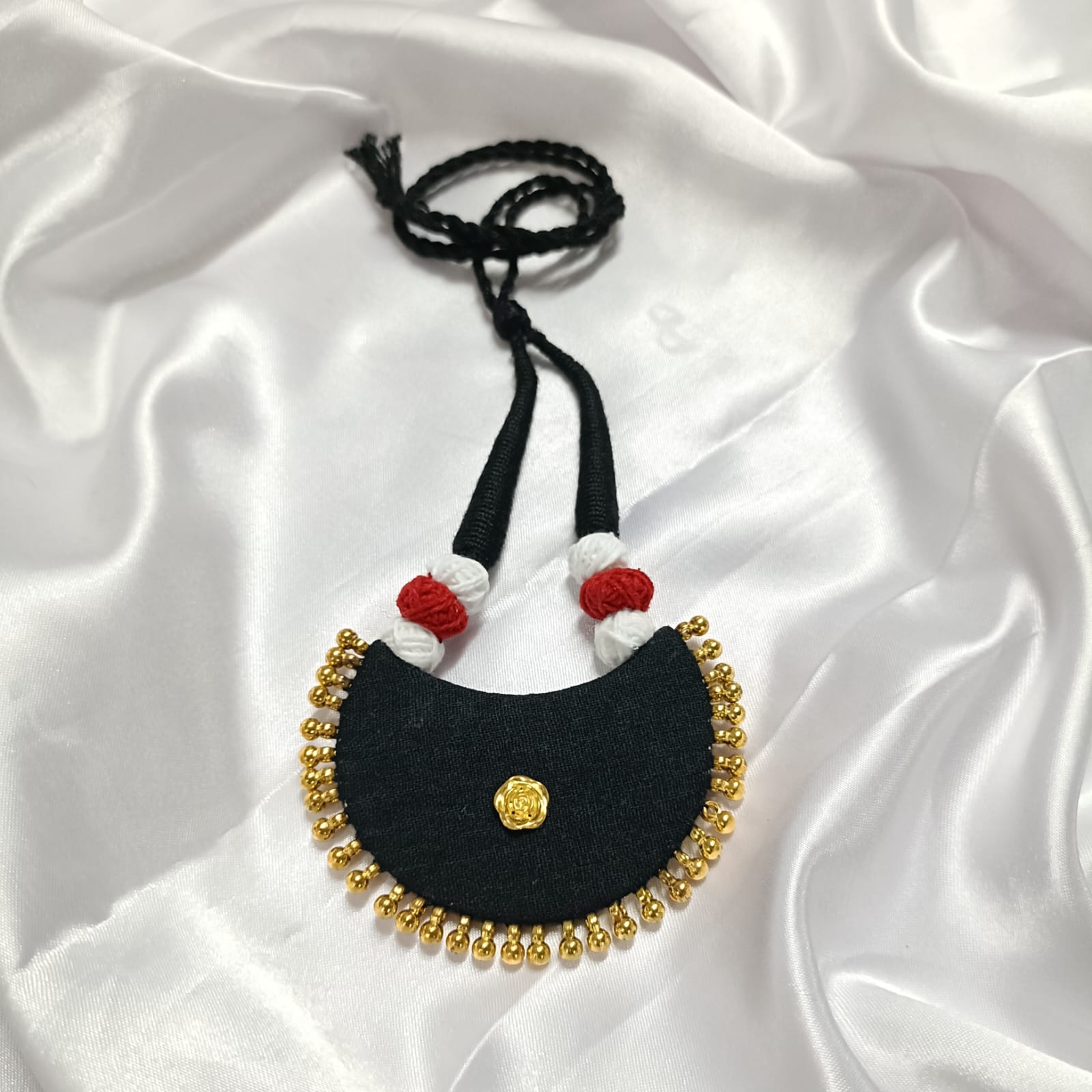 Kathakali Charm: Handmade Necklace & Earrings Set