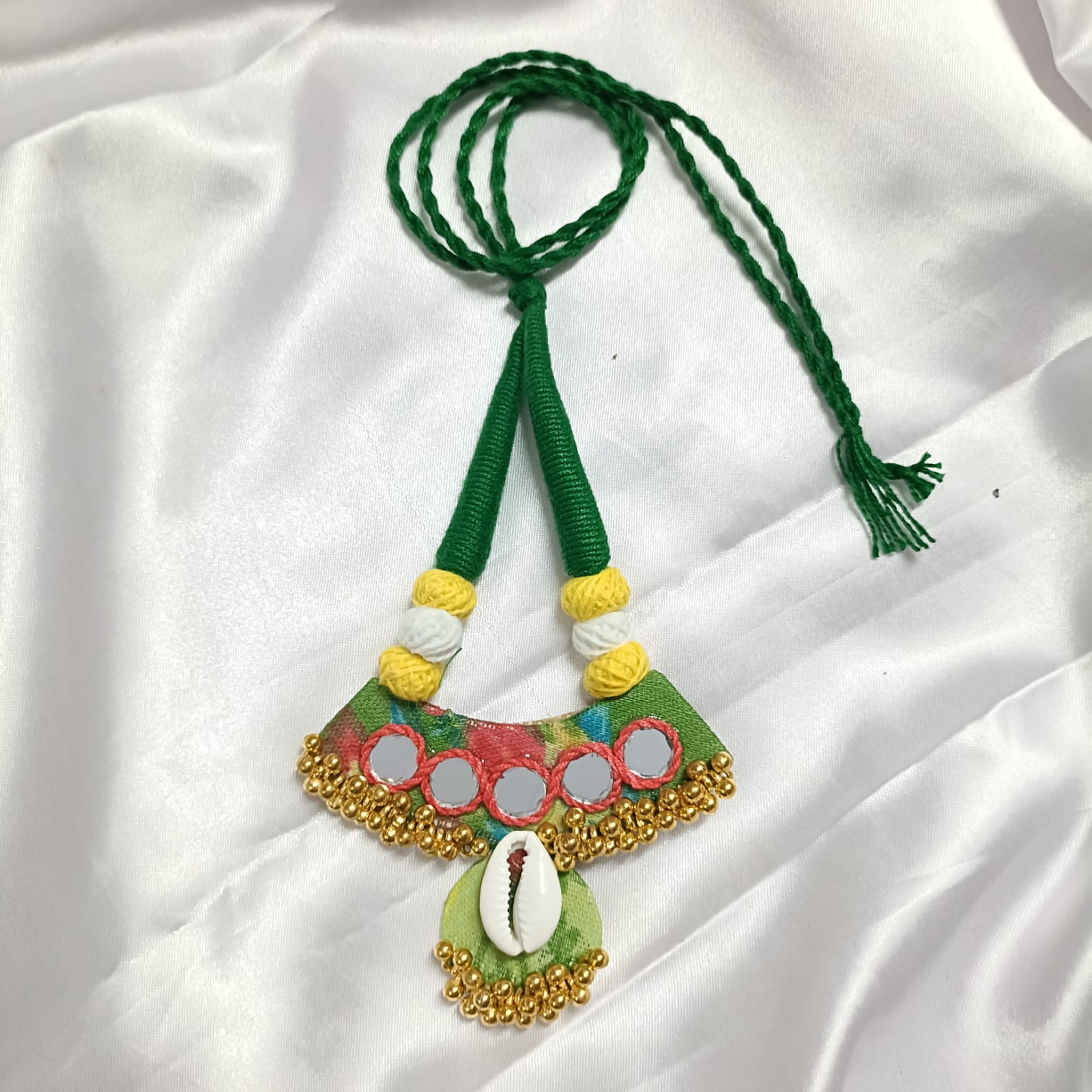 Green Charm: Handmade Necklace & Earrings Set