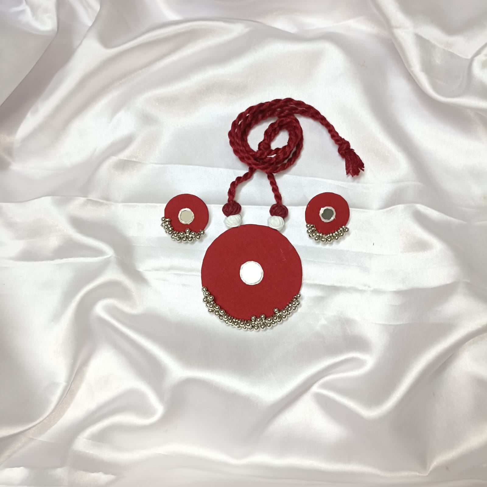 Scarlet Mirror: Handmade Necklace & Earrings Set