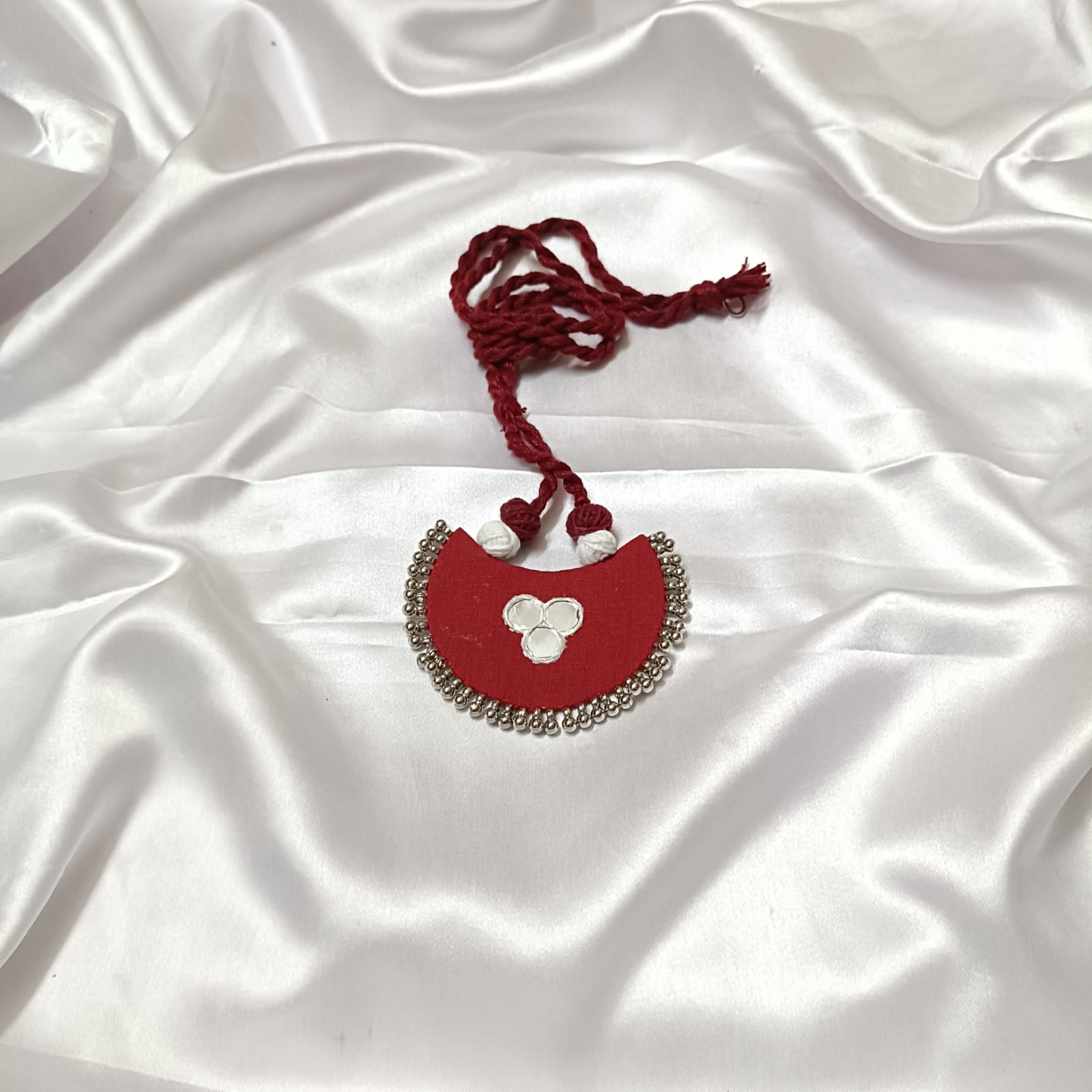 Scarlet Charm: Handmade Necklace & Earrings Set