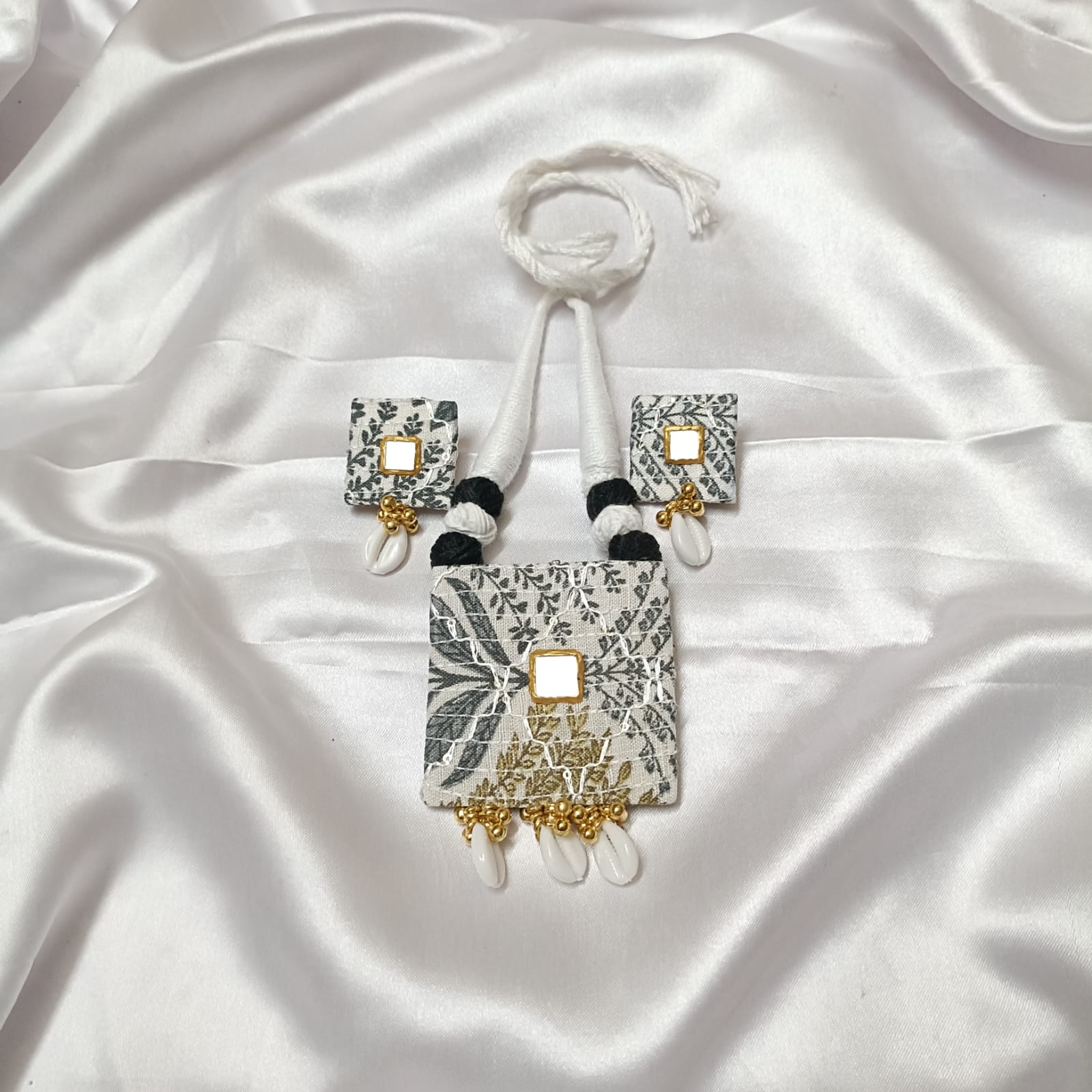 Moonlit Grace: Handmade Necklace & Earrings Set