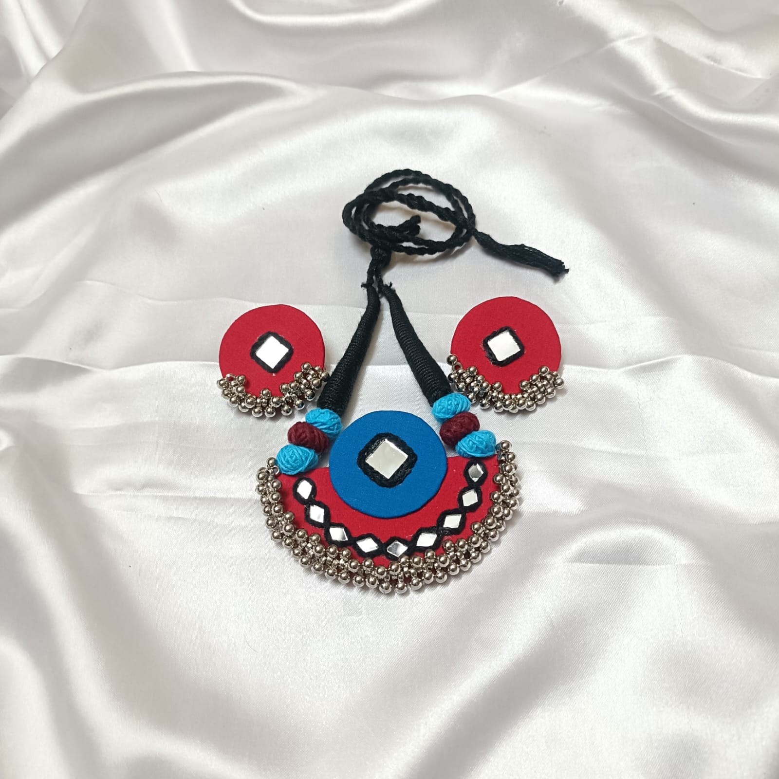 Royal Bloom: Handmade Necklace & Earrings Set