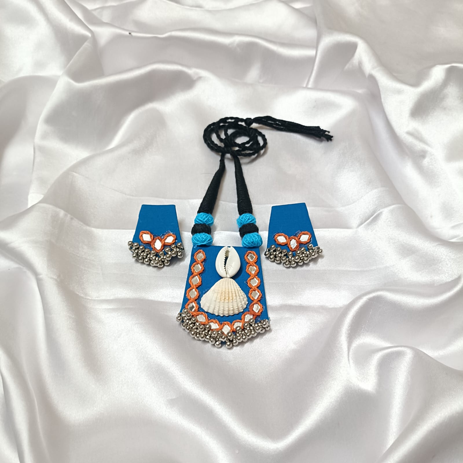 Blue Lotus: Handmade Necklace & Earrings Set