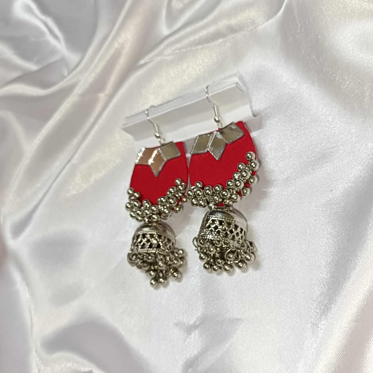 Crimson Glow: Handcrafted Earrings