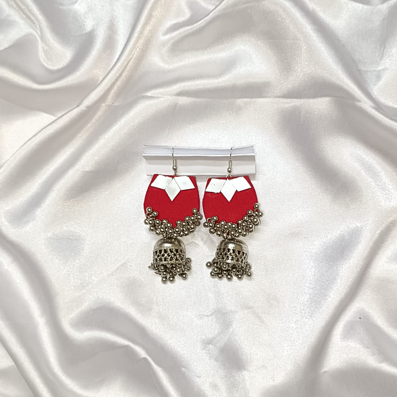 Crimson Glow: Handcrafted Earrings
