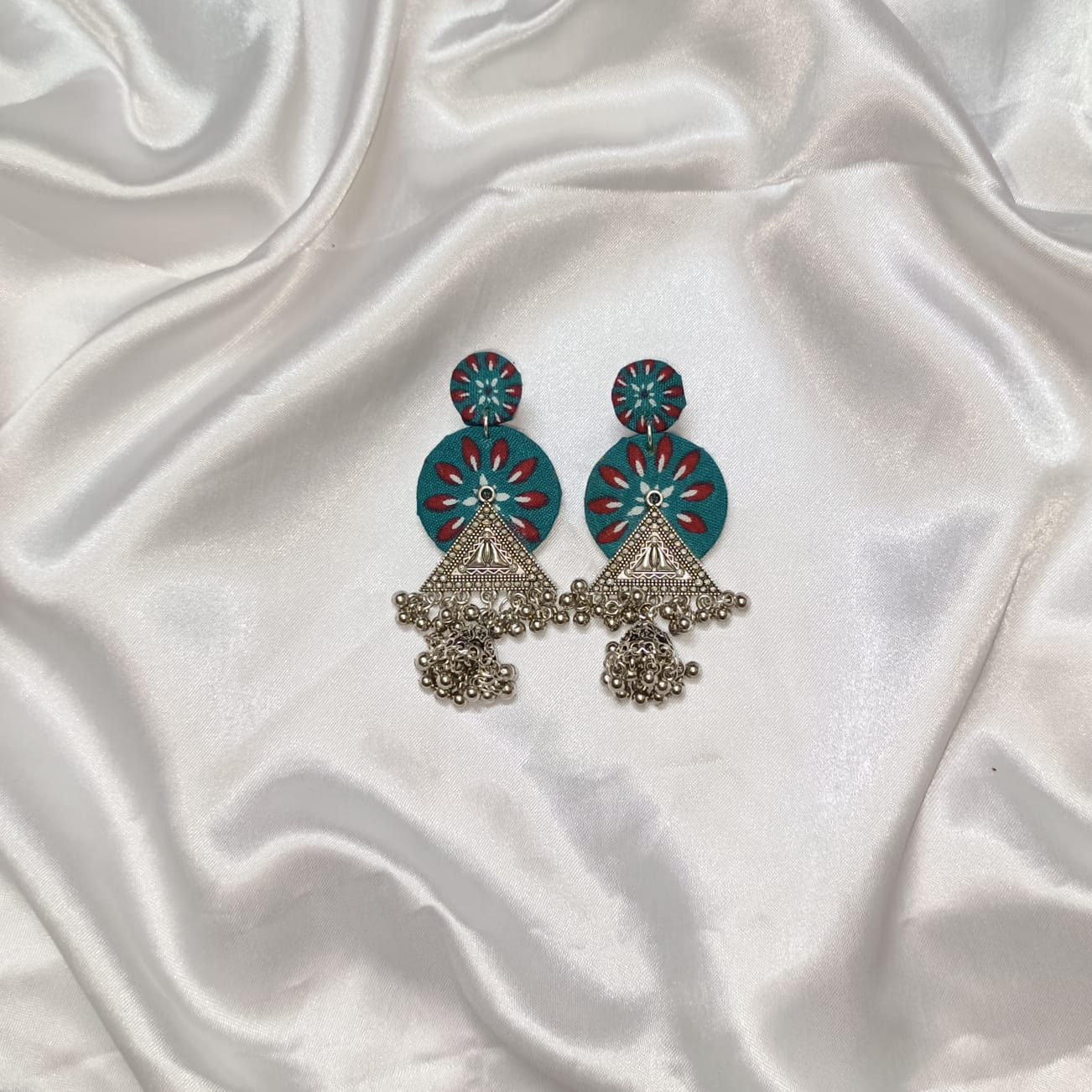 Turquoise Charm: Handcrafted Tribal Stud Earrings
