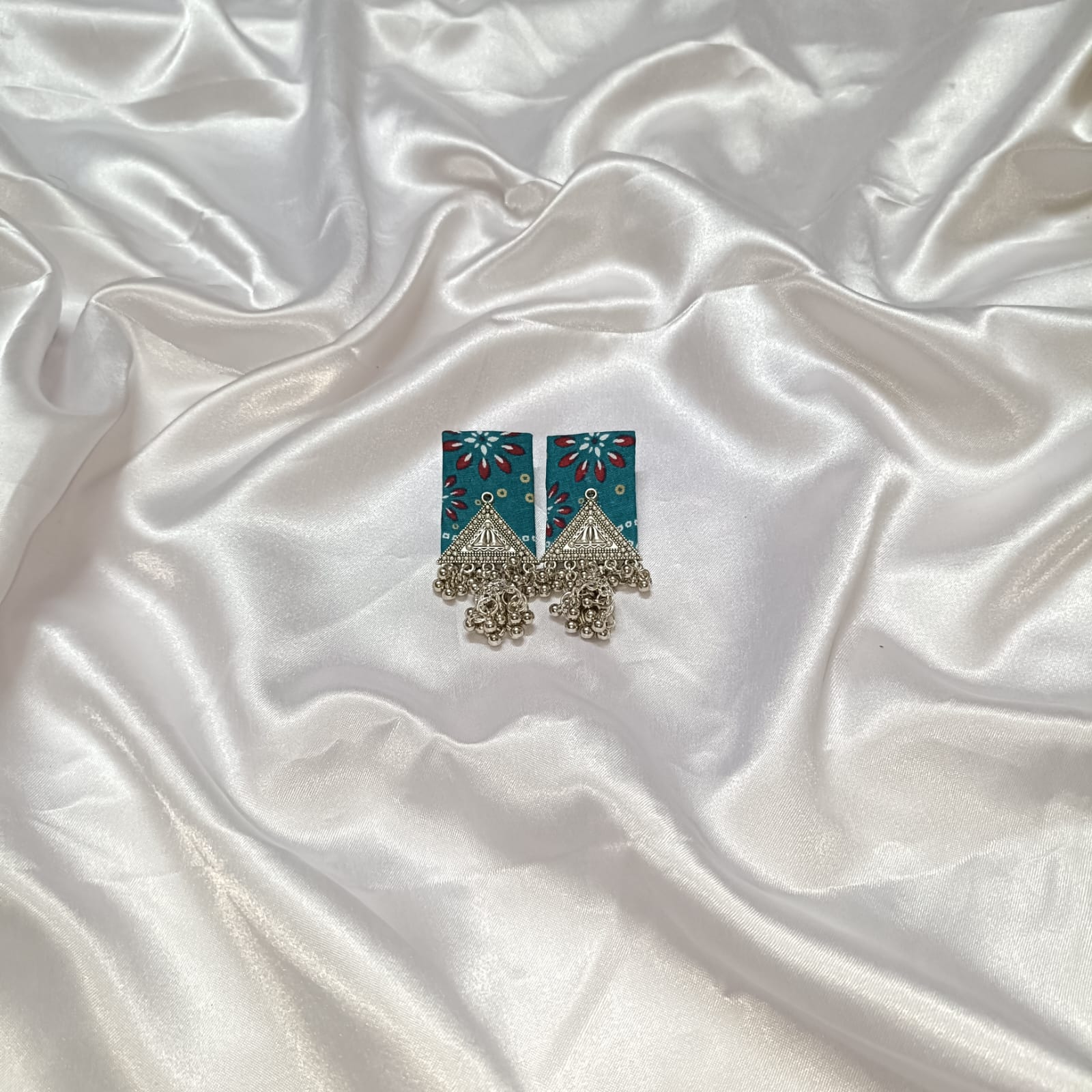 Turquoise Square: Handcrafted Earrings