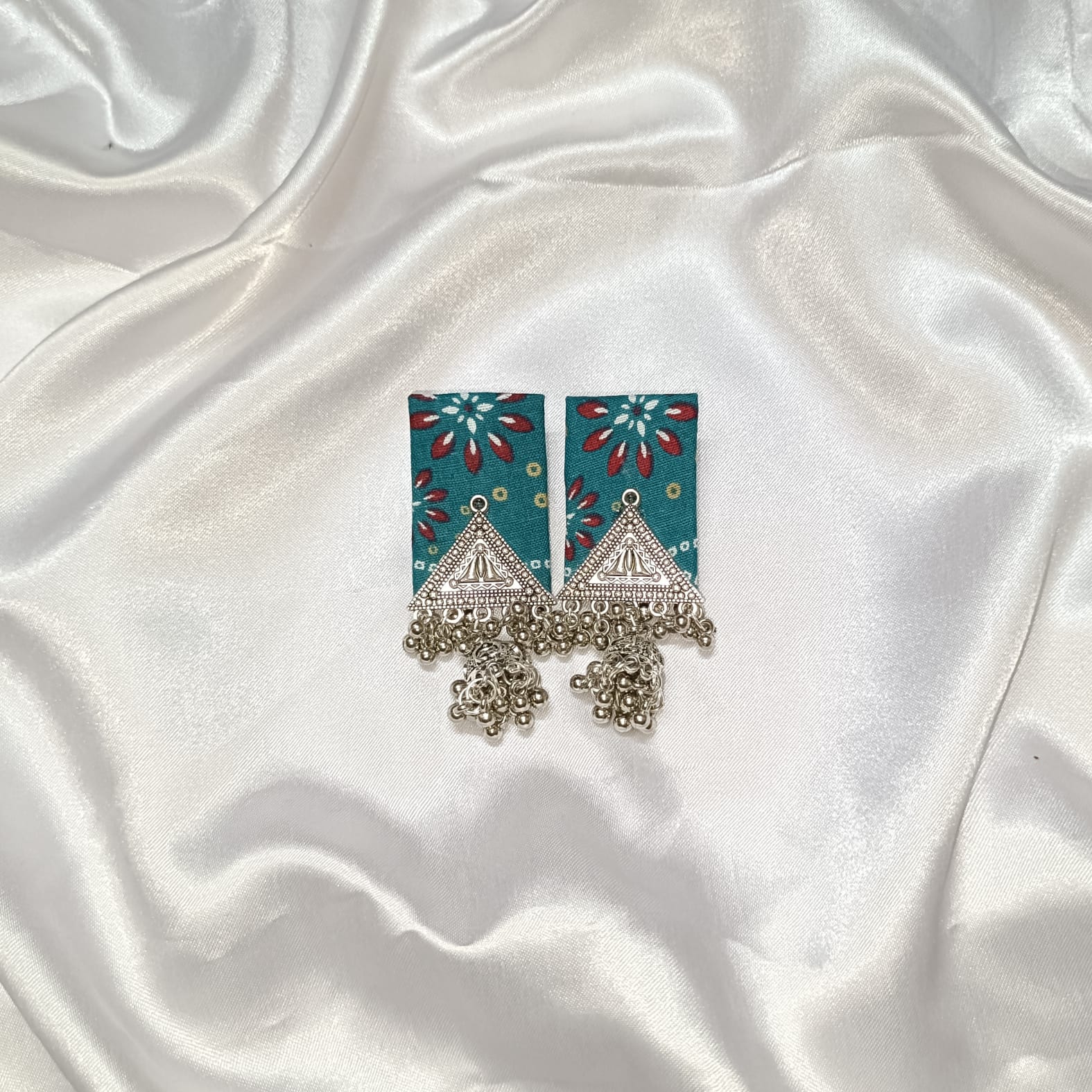 Turquoise Square: Handcrafted Earrings