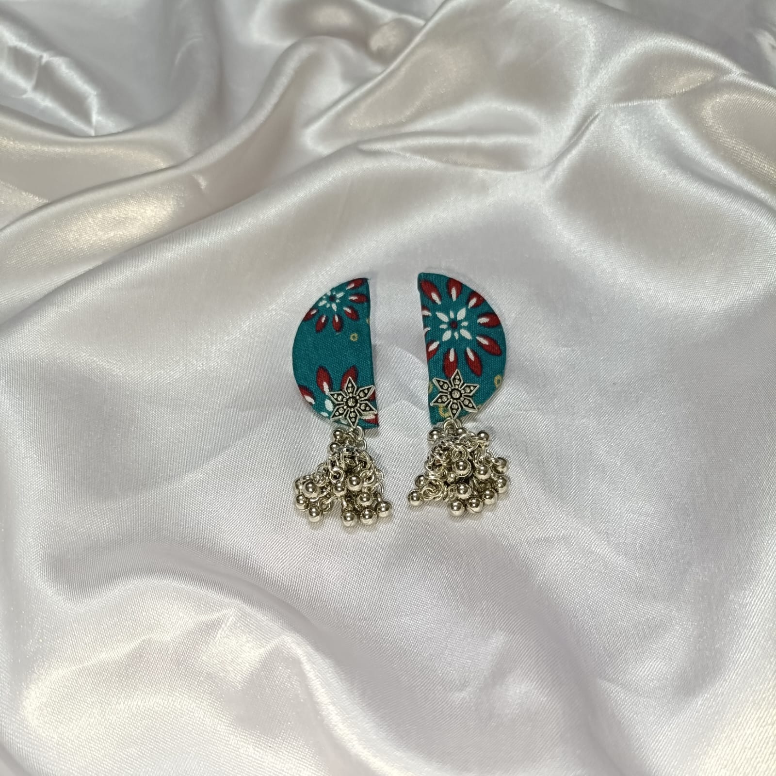 Turquoise Bloom: Handcrafted Earrings