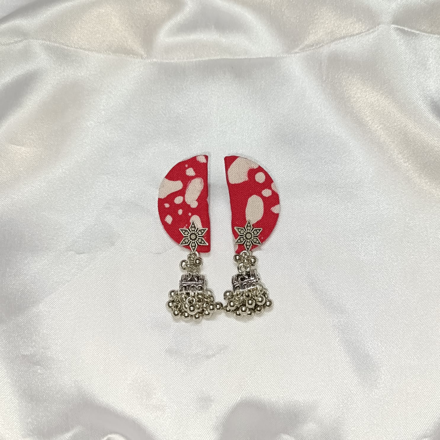 Scarlet Bloom: Handcrafted Earrings
