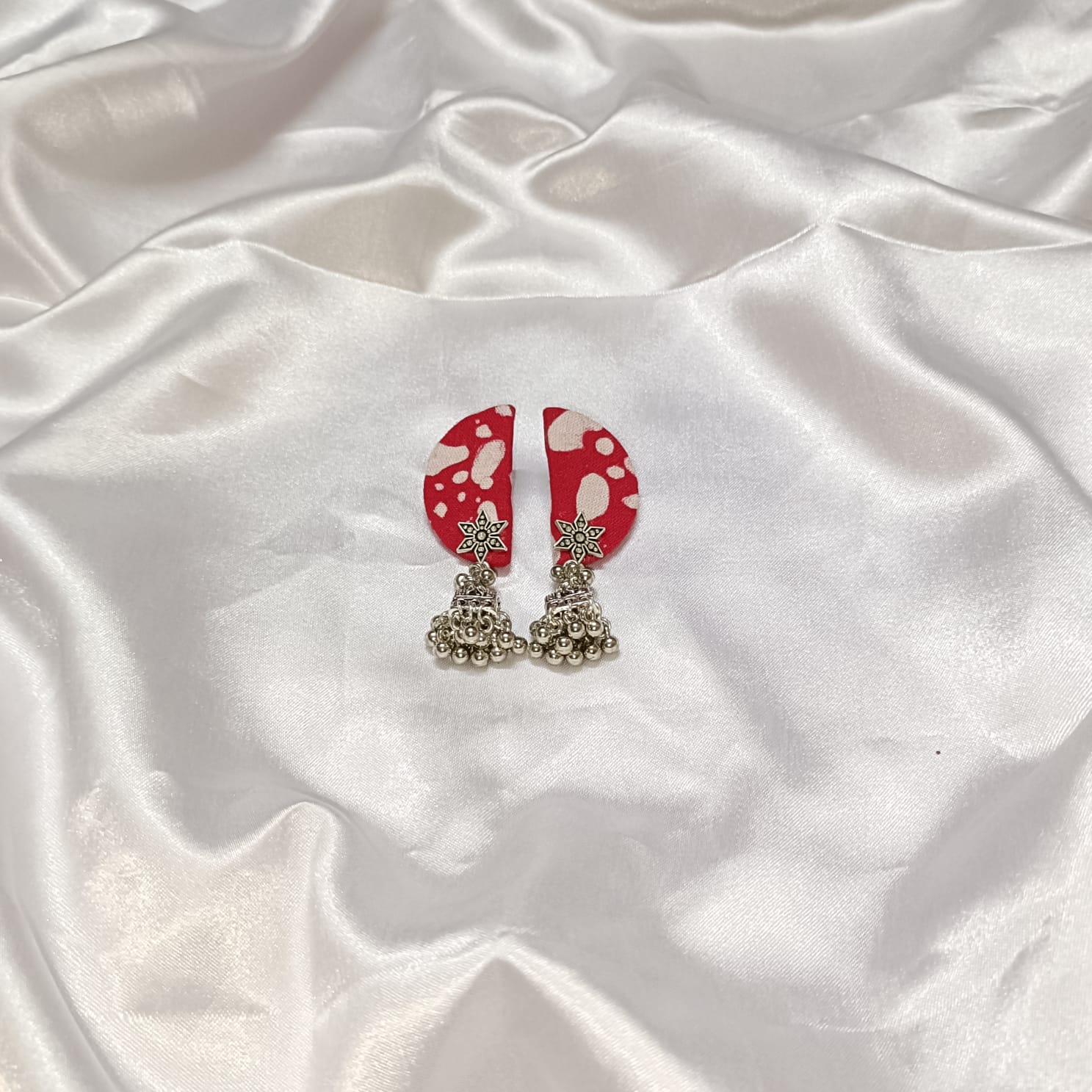 Scarlet Bloom: Handcrafted Earrings