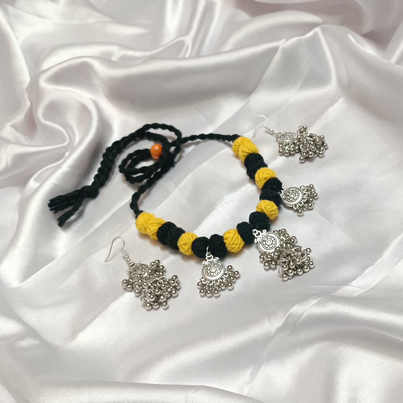 Antique Charm: Handmade Necklace & Earrings Set